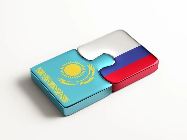 Kazakhstan Russie Puzzle Concept — Photo