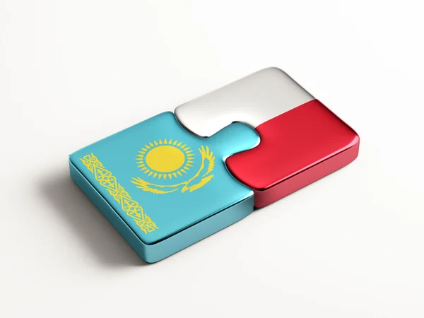 Pologne Kazakhstan Puzzle Concept — Photo