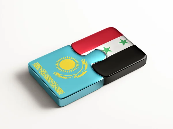 Syria Kazakhstan  Puzzle Concept — Stock Photo, Image