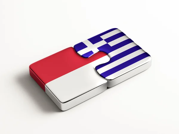 Indonesia Greece  Puzzle Concept — Stock Photo, Image