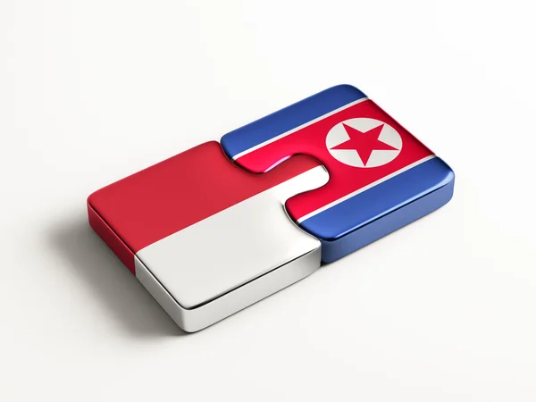 Indonesia North Korea  Puzzle Concept — Stock Photo, Image
