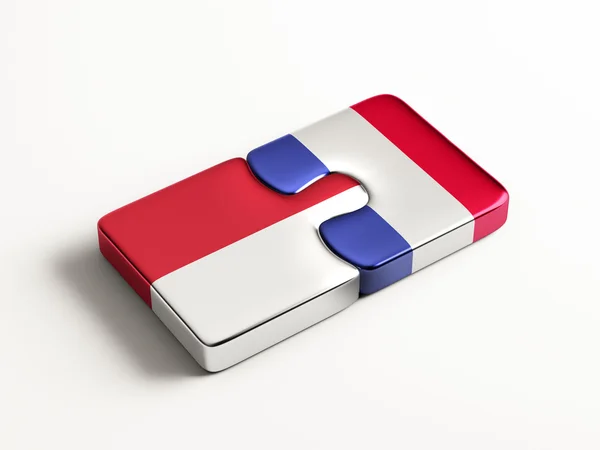 Indonesia France  Puzzle Concept — Stock Photo, Image