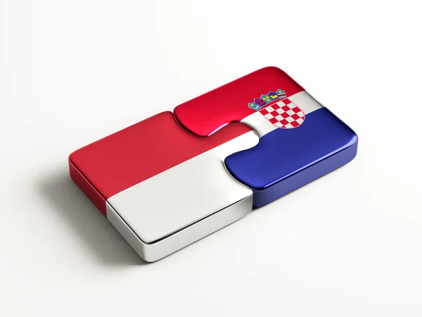 Indonesia Croatia Puzzle Concept — Stock Photo, Image