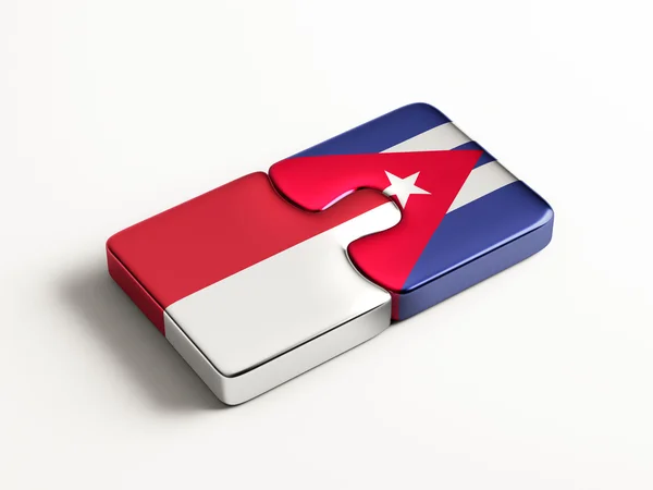 Indonesia Cuba  Puzzle Concept — Stock Photo, Image