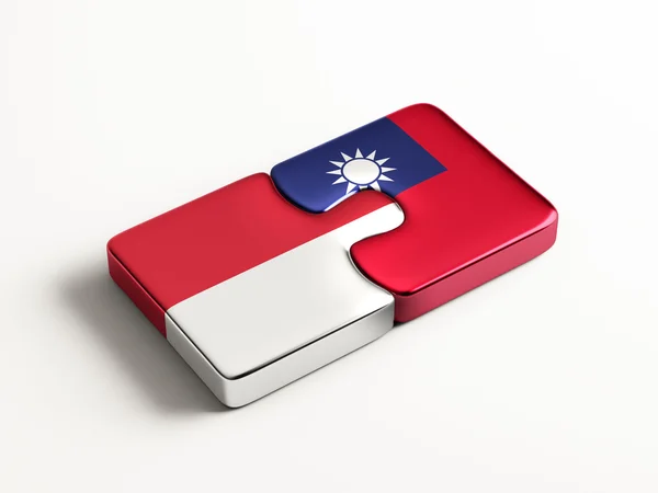 インドネシア台湾パズル コンセプト — ストック写真
