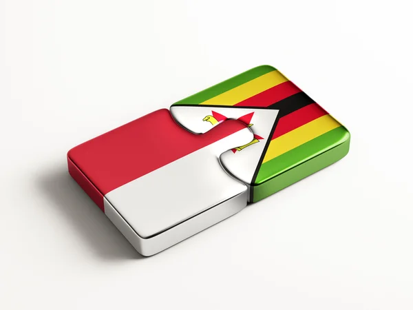 Indonesia Zimbabwe Puzzle Concepto —  Fotos de Stock
