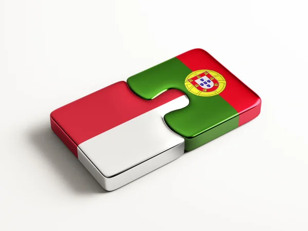 Indonesia Portugal  Puzzle Concept — Stock Photo, Image