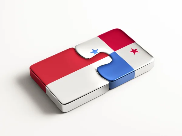 Indonesia Panama  Puzzle Concept — Stock Photo, Image