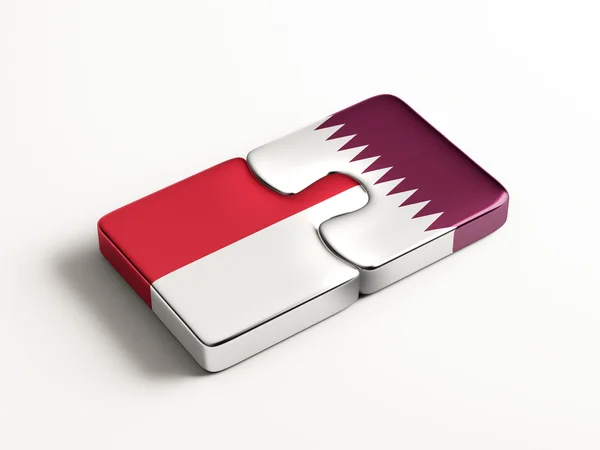 Indonésie Qatar Puzzle Concept — Photo