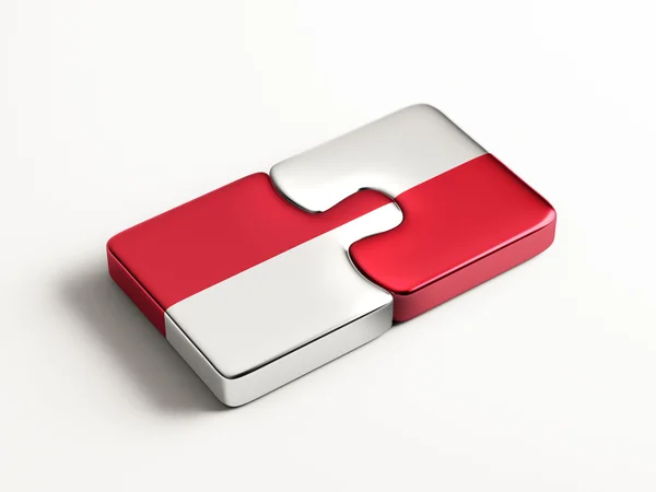 Poland Indonesia  Puzzle Concept — Stock Photo, Image