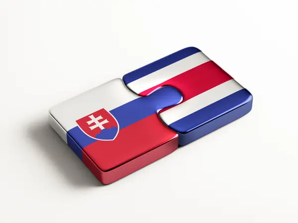 Slovakia Costa Rica Puzzle Concept — Stock Photo, Image