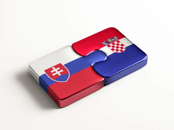 Slowakije Kroatië puzzel Concept — Stockfoto