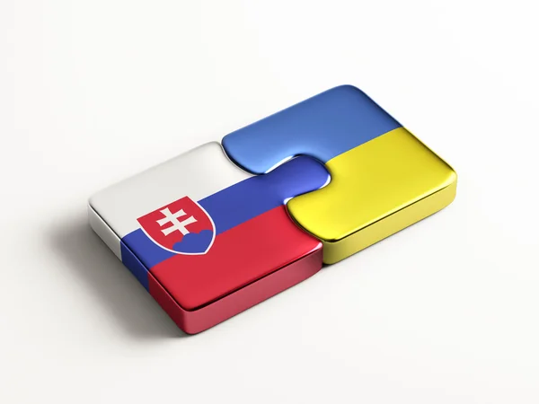 Slowakije Oekraïne puzzel Concept — Stockfoto