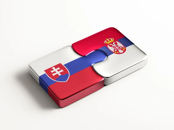 Eslovaquia Serbia Puzzle Concepto —  Fotos de Stock