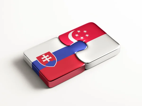 Eslovaquia Singapur Puzzle Concepto —  Fotos de Stock