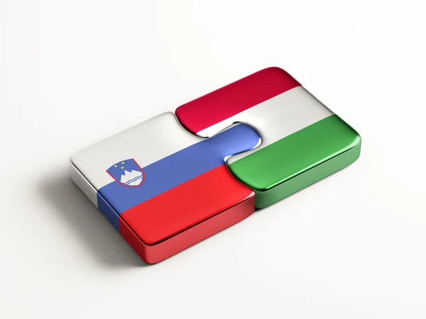 Eslovénia Hungria Puzzle Concept — Fotografia de Stock