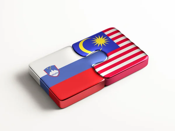 Eslovénia Malaysia Puzzle Concept — Fotografia de Stock