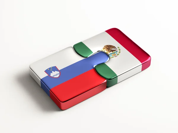 Slovenia Mexico Puzzle Concept — Stock Photo, Image