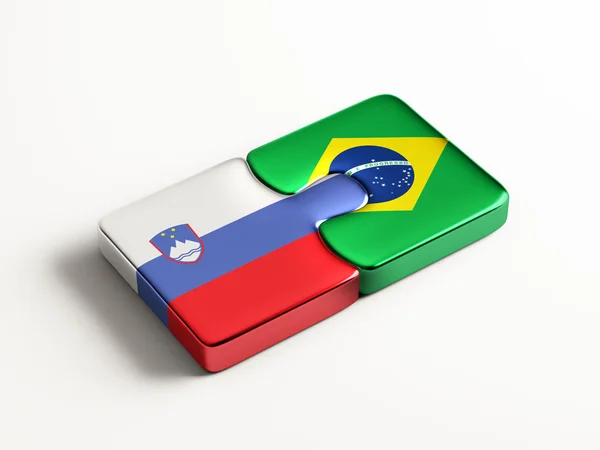 Slovenien Brasilien pussel koncept — Stockfoto