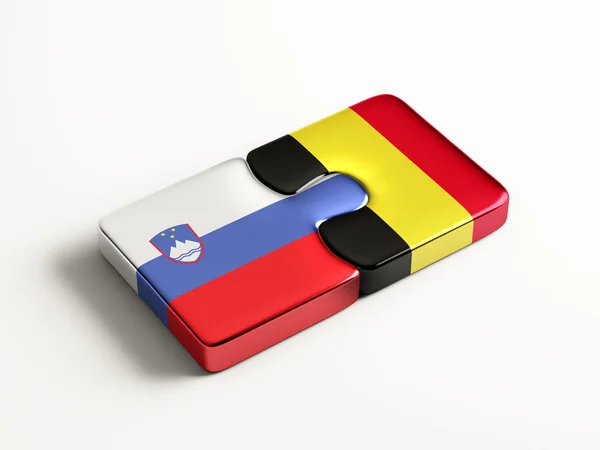Eslovénia Bélgica Puzzle Concept — Fotografia de Stock