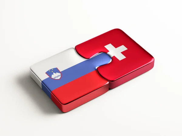 Slovénie Suisse Puzzle Concept — Photo