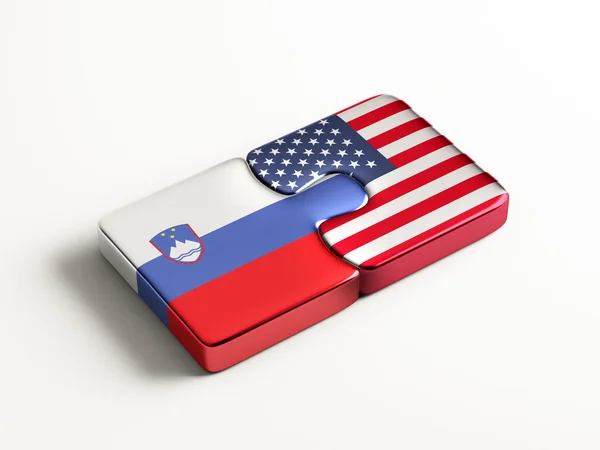 Словения United States Puzzle Concept — стоковое фото