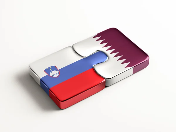 Slovenia Qatar  Puzzle Concept — Stock Photo, Image