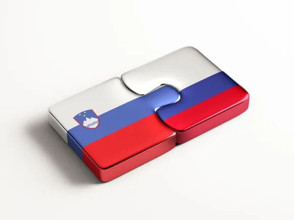 Slovenia Russia  Puzzle Concept — Stock Photo, Image