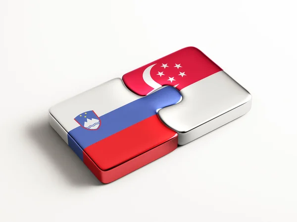 Eslovenia Singapur Puzzle Concepto —  Fotos de Stock