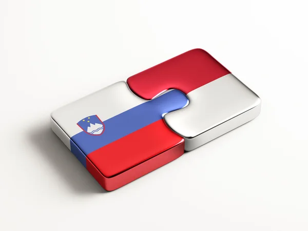 Slovénie Indonésie Puzzle Concept — Photo