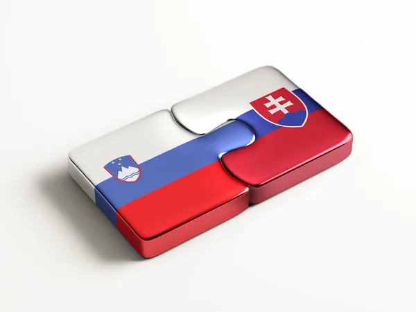 Slovenia Slovacchia Puzzle Concept — Foto Stock