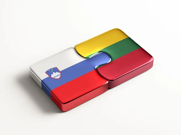 Lituânia Eslovénia Puzzle Concept — Fotografia de Stock
