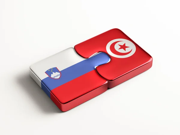 Tunísia Eslovénia Puzzle Concept — Fotografia de Stock