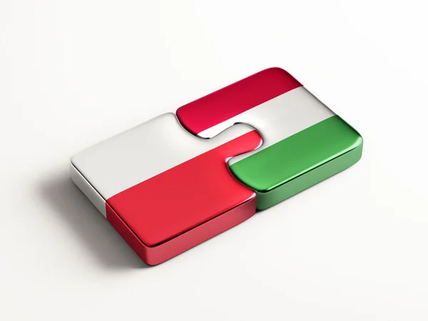 Poland Hungary  Puzzle Concept — Stock Photo, Image