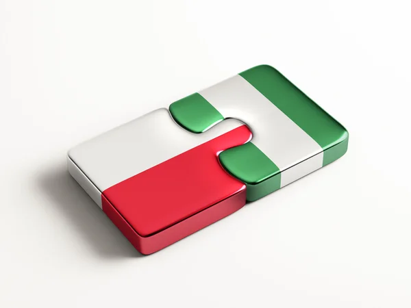 Poland Nigeria  Puzzle Concept — Stock Photo, Image