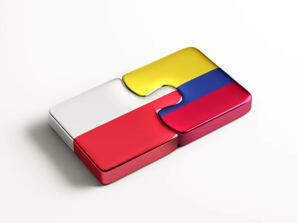 Poland Colombia  Puzzle Concept — Stock Photo, Image