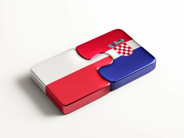 Poland Croatia Puzzle Concept — Stock Photo, Image