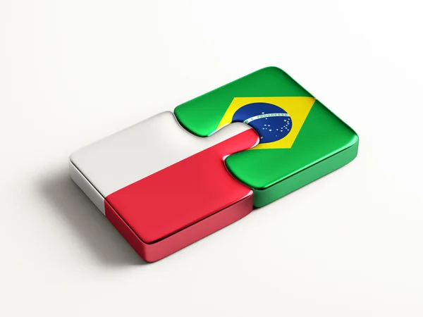 Polonia Brasil Puzzle Concepto —  Fotos de Stock