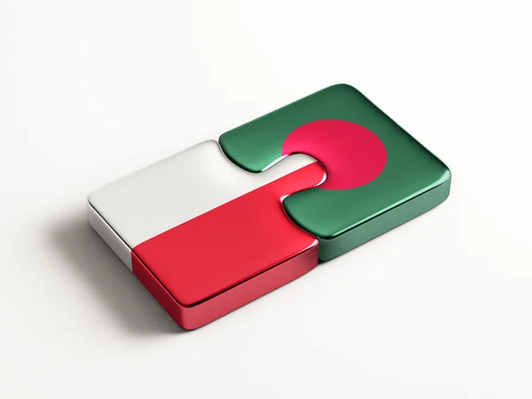 Pologne Bangladesh Puzzle Concept — Photo