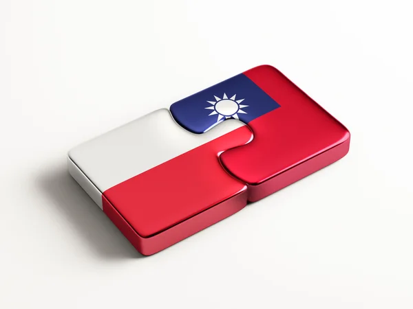Polen Taiwan puzzel Concept — Stockfoto