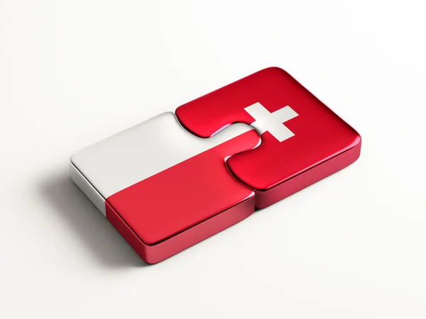 Poland Switzerland  Puzzle Concept — Stock Photo, Image