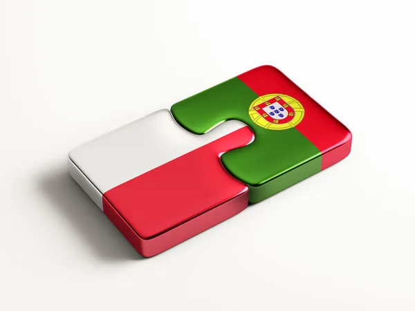 Polen portugal puzzle konzept — Stockfoto