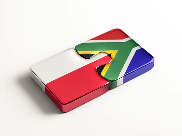 Polen Zuid-Afrika puzzel Concept — Stockfoto