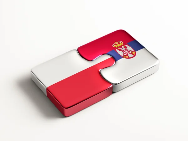 Polonia Serbia Puzzle Concepto —  Fotos de Stock