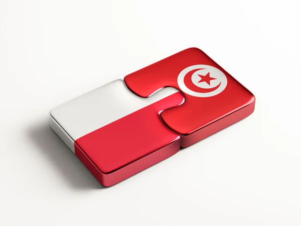 Tunisia Poland  Puzzle Concept — Stock Photo, Image