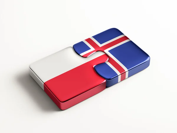 Iceland Poland  Puzzle Concept — Stock Photo, Image