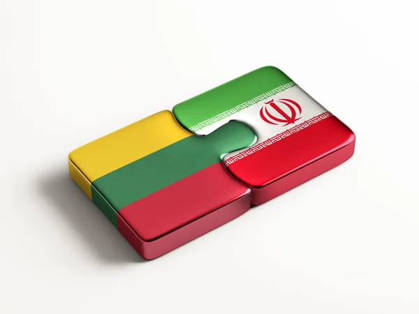 Lithuania Iran  Puzzle Concept — Stock Photo, Image