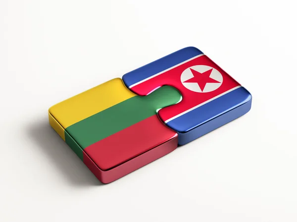 Lituania Corea del Nord Puzzle Concept — Foto Stock