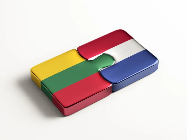 Lithuania Netherlands  Puzzle Concept — Stock Photo, Image