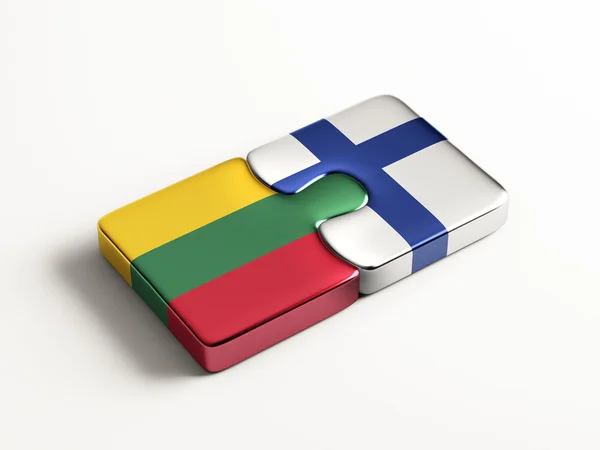 Lituania Finlandia Puzzle Concepto —  Fotos de Stock